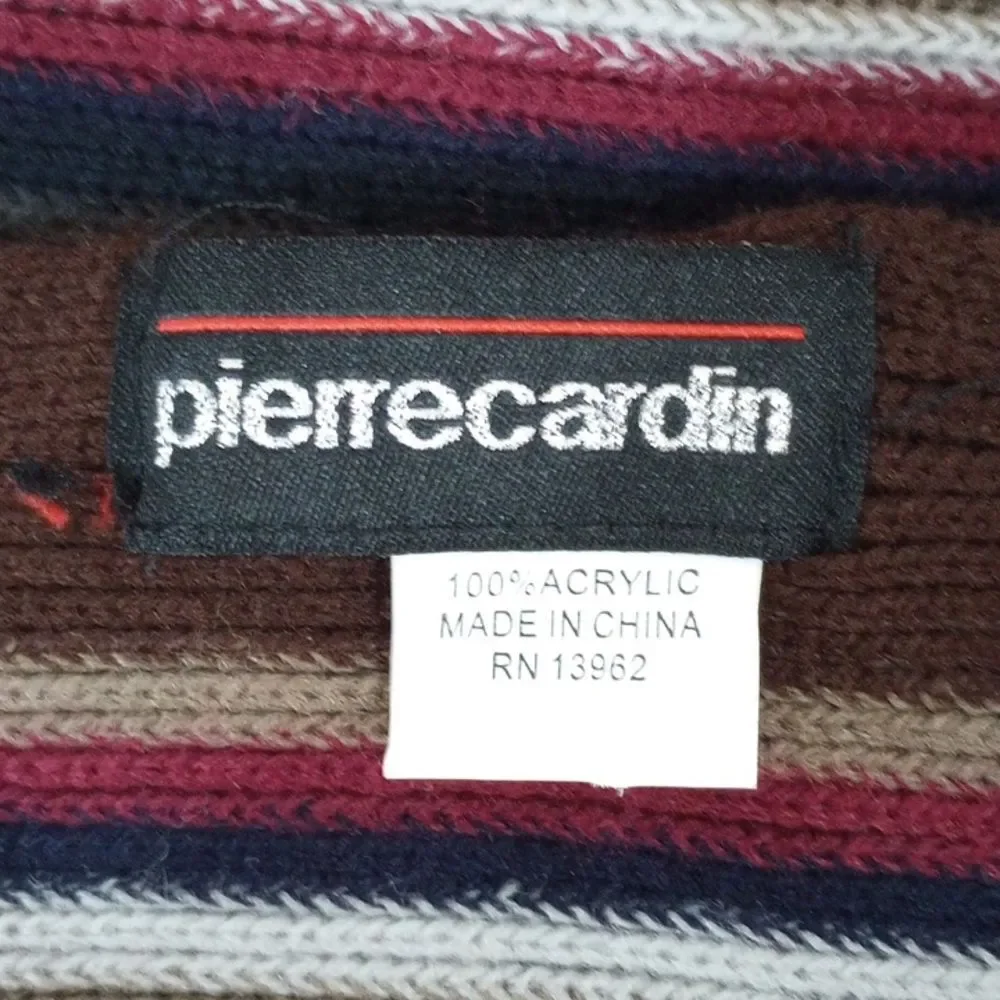 Pierre Cardin Acrylic Striped Fringed Scarf, OS, Unisex